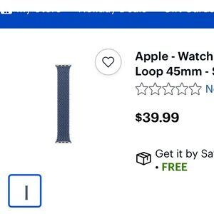 Apple Braided Loop Band fits 45 mm watch, M size wrist 6 inches - Blue